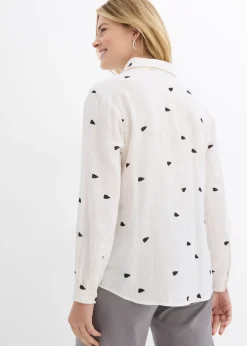 Femme bonprix Chemisiers|Chemisier en gaze de coton à motif cœurs