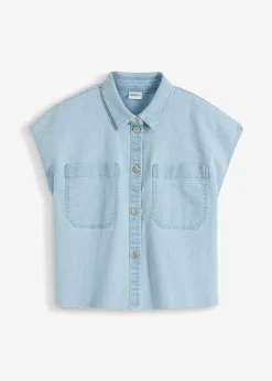 Femme bonprix Chemisiers|Chemisier en jean court et boxy