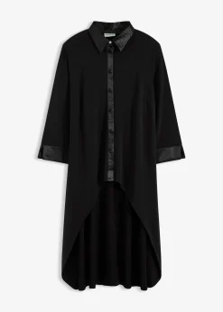 Femme bonprix Chemisiers|Chemisier en jersey à empiècements en satin