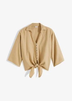 bonprix Chemisier en lin mélangé|Femme Chemisiers