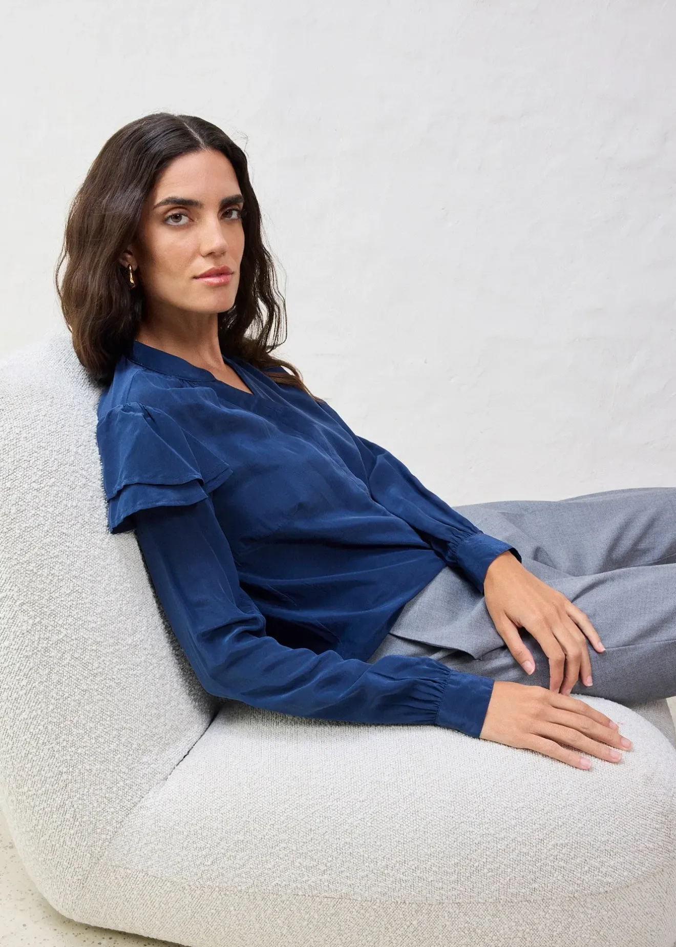 bonprix Chemisier en viscose et soie|Femme Premium|Chemisiers