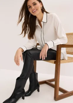 bonprix Chemisier fluide en satin|Femme Chemisiers