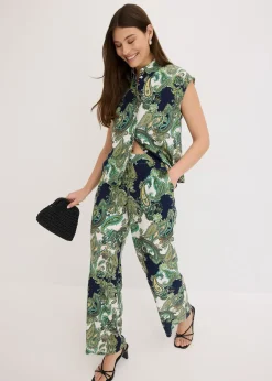 bonprix Chemisier imprimé en viscose fluide|Femme Deux Pièces & Ensembles|Chemisiers