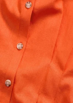 bonprix Chemisier léger à manches courtes en lin mélangé|Femme Chemisiers