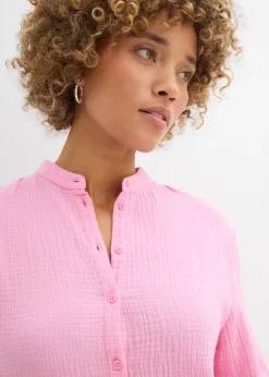 Femme bonprix Chemisiers|Chemisier long en gaze de coton