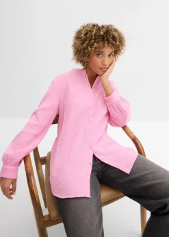 Femme bonprix Chemisiers|Chemisier long en gaze de coton