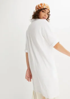 bonprix Chemisier long, oversize et doux en gaze de coton|Femme Chemisiers