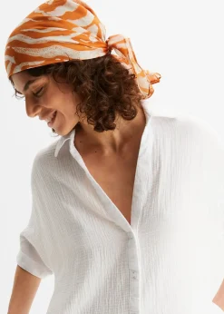 bonprix Chemisier long, oversize et doux en gaze de coton|Femme Chemisiers