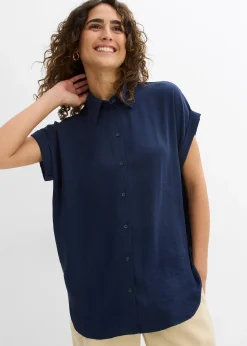 Femme bonprix Chemisiers|Chemisier manches courtes avec polyester recyclé