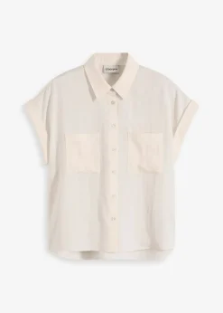 Femme bonprix Chemisiers|Chemisier manches courtes fluide en lyocell mélangé