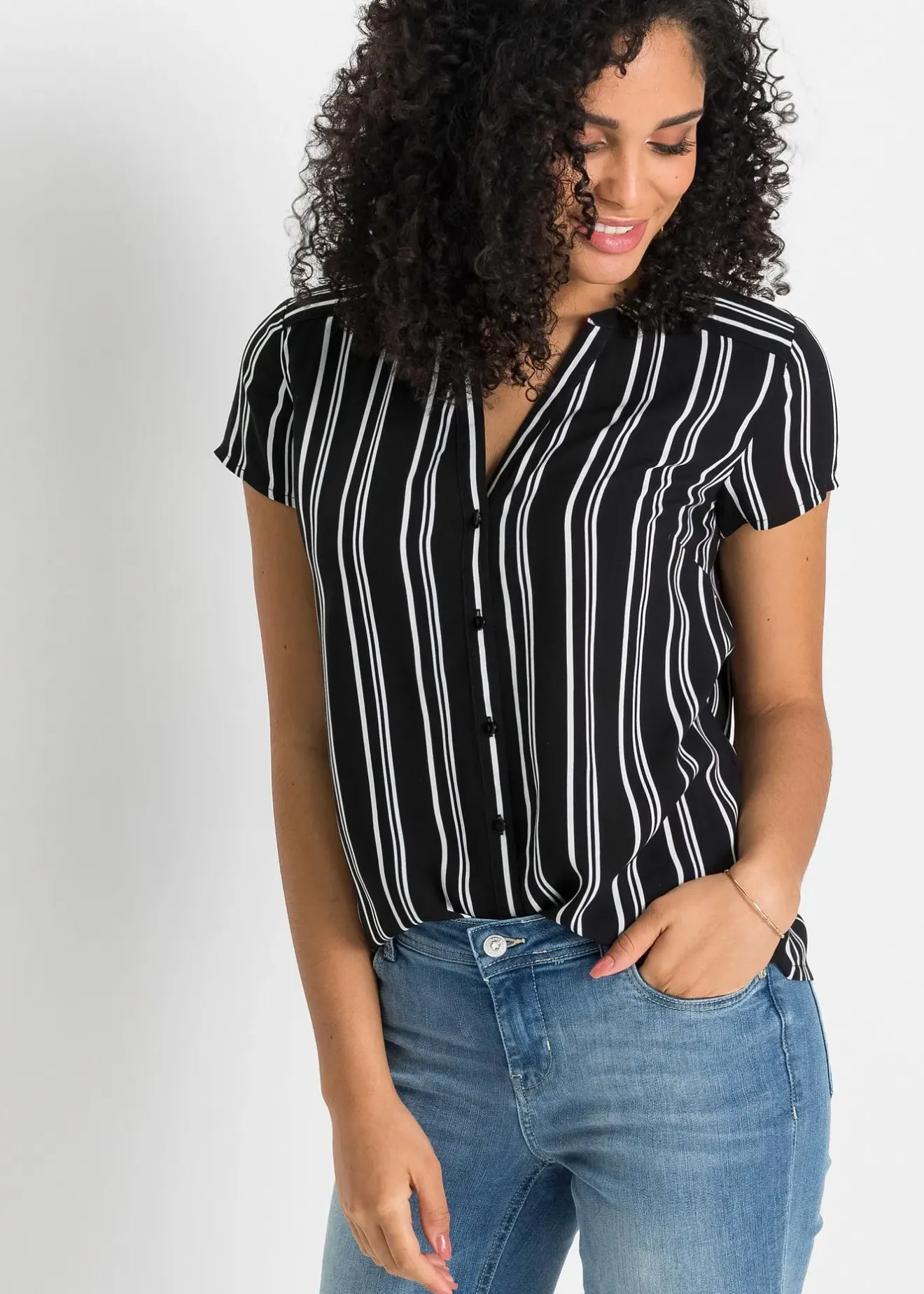 bonprix Chemisier manches courtes 100% viscose|Femme Chemisiers