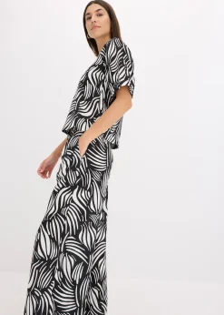 bonprix Chemisier manches courtes aspect lin|Femme Chemisiers