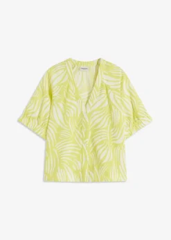 Femme bonprix Chemisiers|Chemisier manches courtes aspect lin