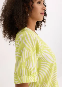 Femme bonprix Chemisiers|Chemisier manches courtes aspect lin