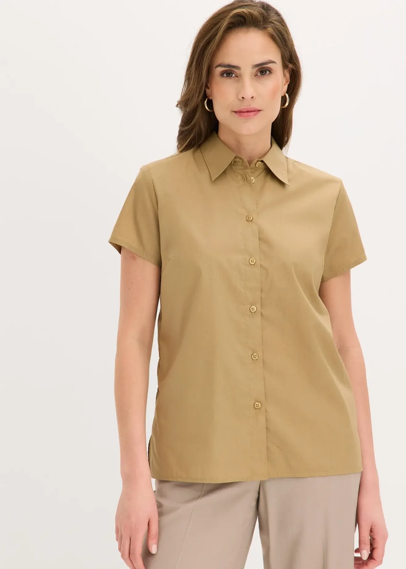 bonprix Chemisier manches courtes en popeline|Femme Chemisiers