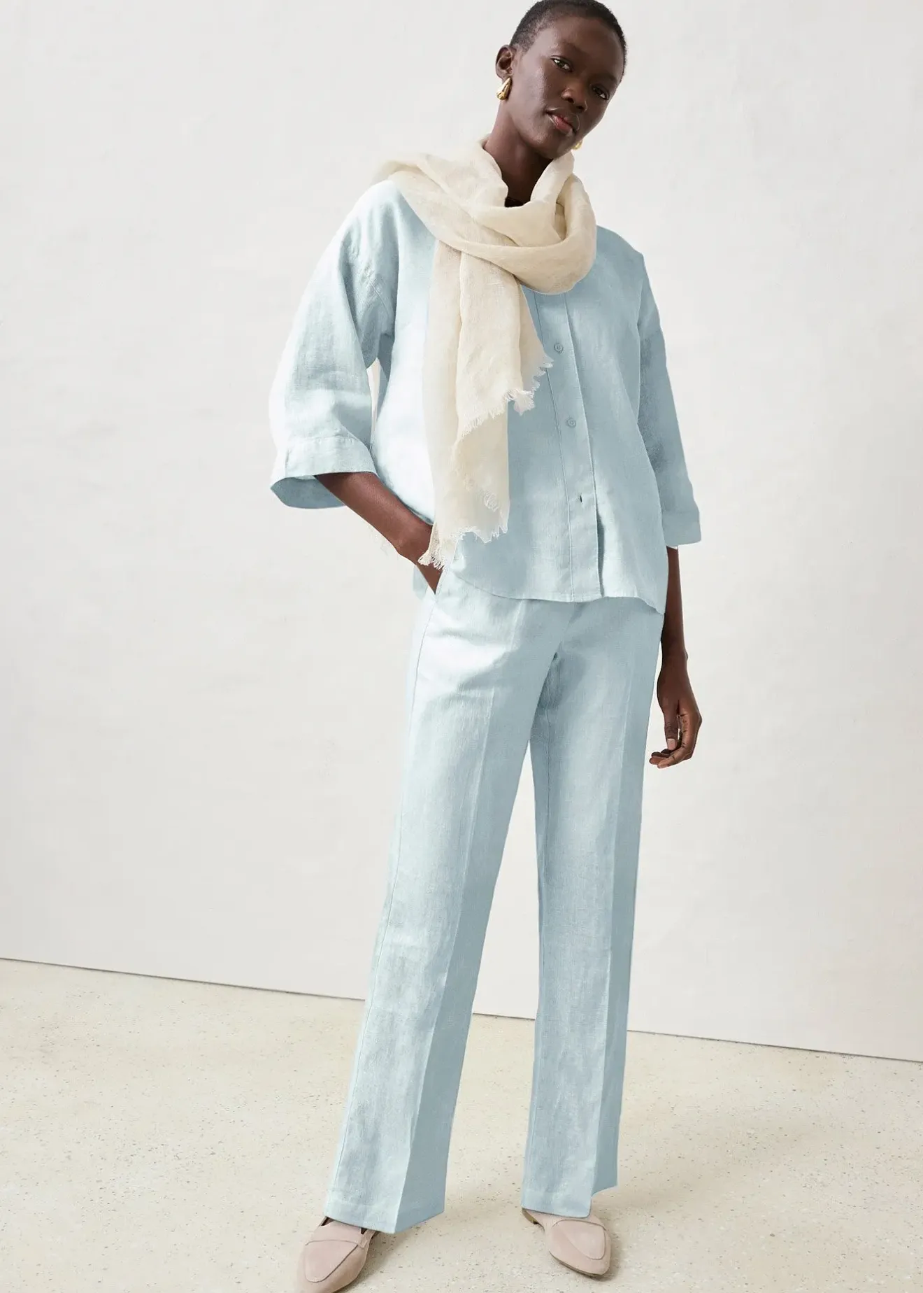 bonprix Chemisier oversize 100% lin|Femme Premium|Chemisiers