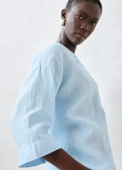 bonprix Chemisier oversize 100% lin|Femme Premium|Chemisiers