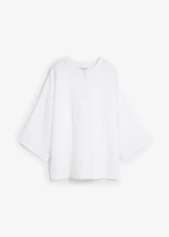 bonprix Chemisier oversize 100% lin|Femme Premium|Chemisiers