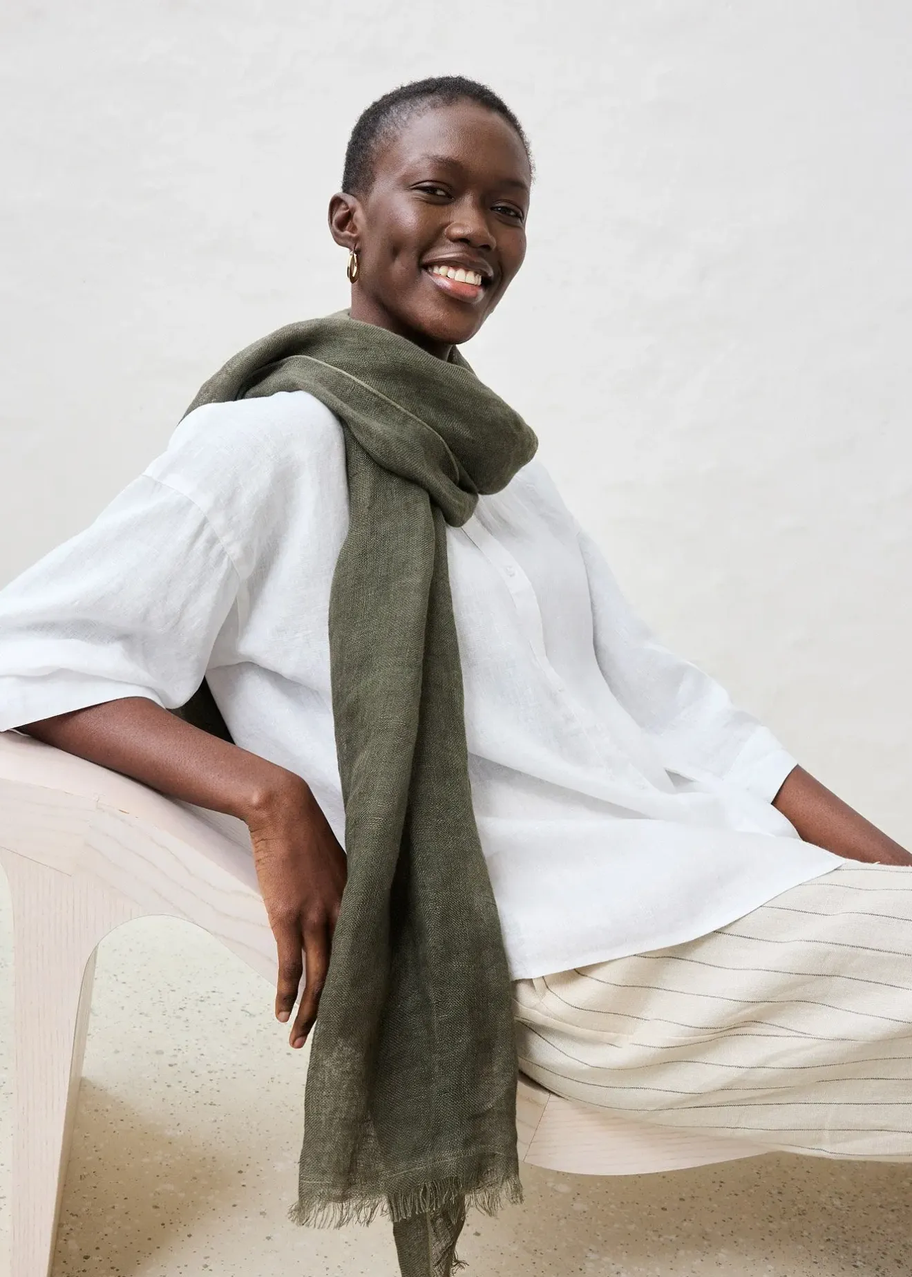 bonprix Chemisier oversize 100% lin|Femme Premium|Chemisiers