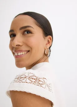 Femme bonprix Chemisiers|Chemisier sans manches en broderie anglaise, 100% coton