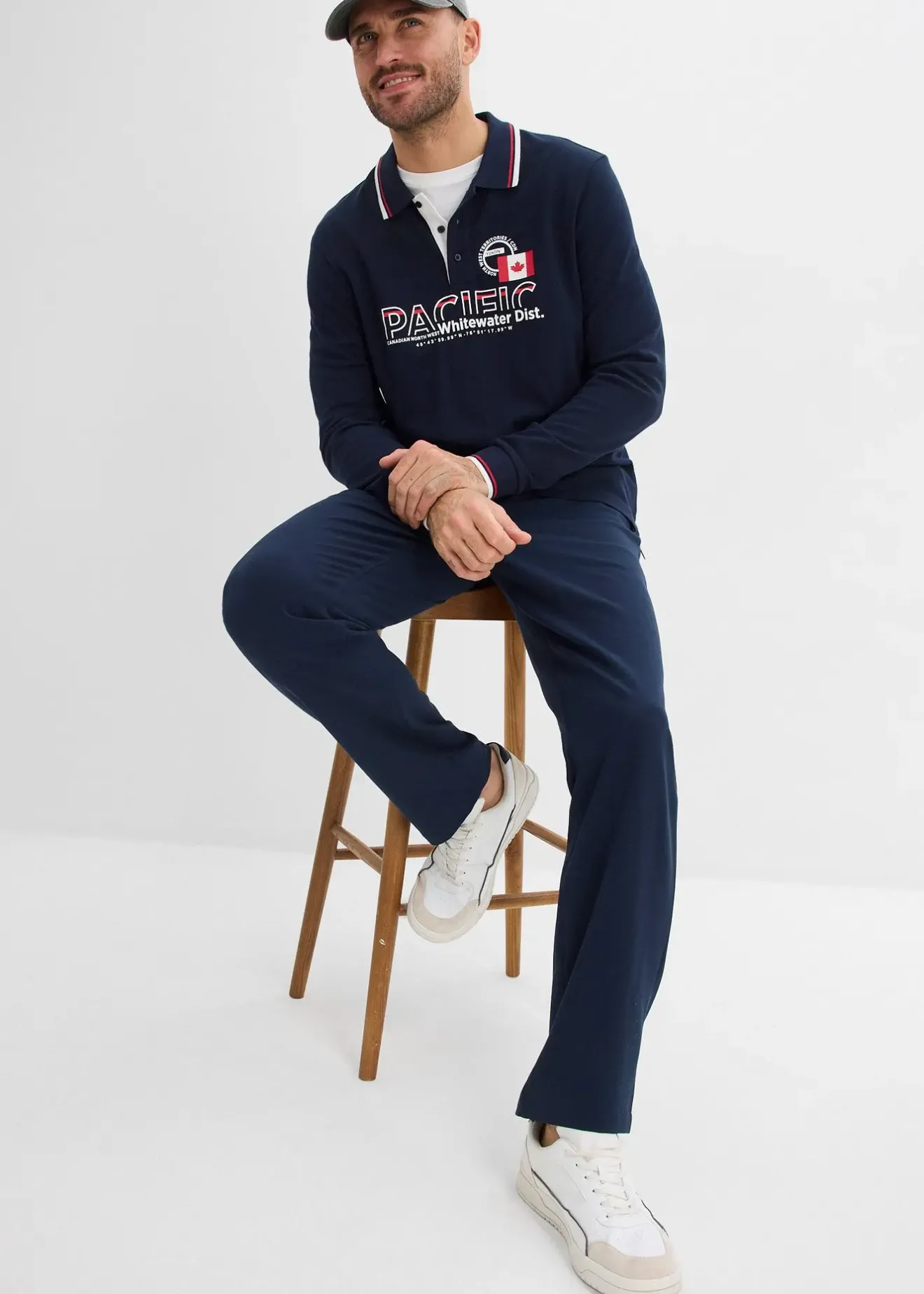 bonprix Chino extensible à taille élastiquée, droit et ample|Homme Pantalons