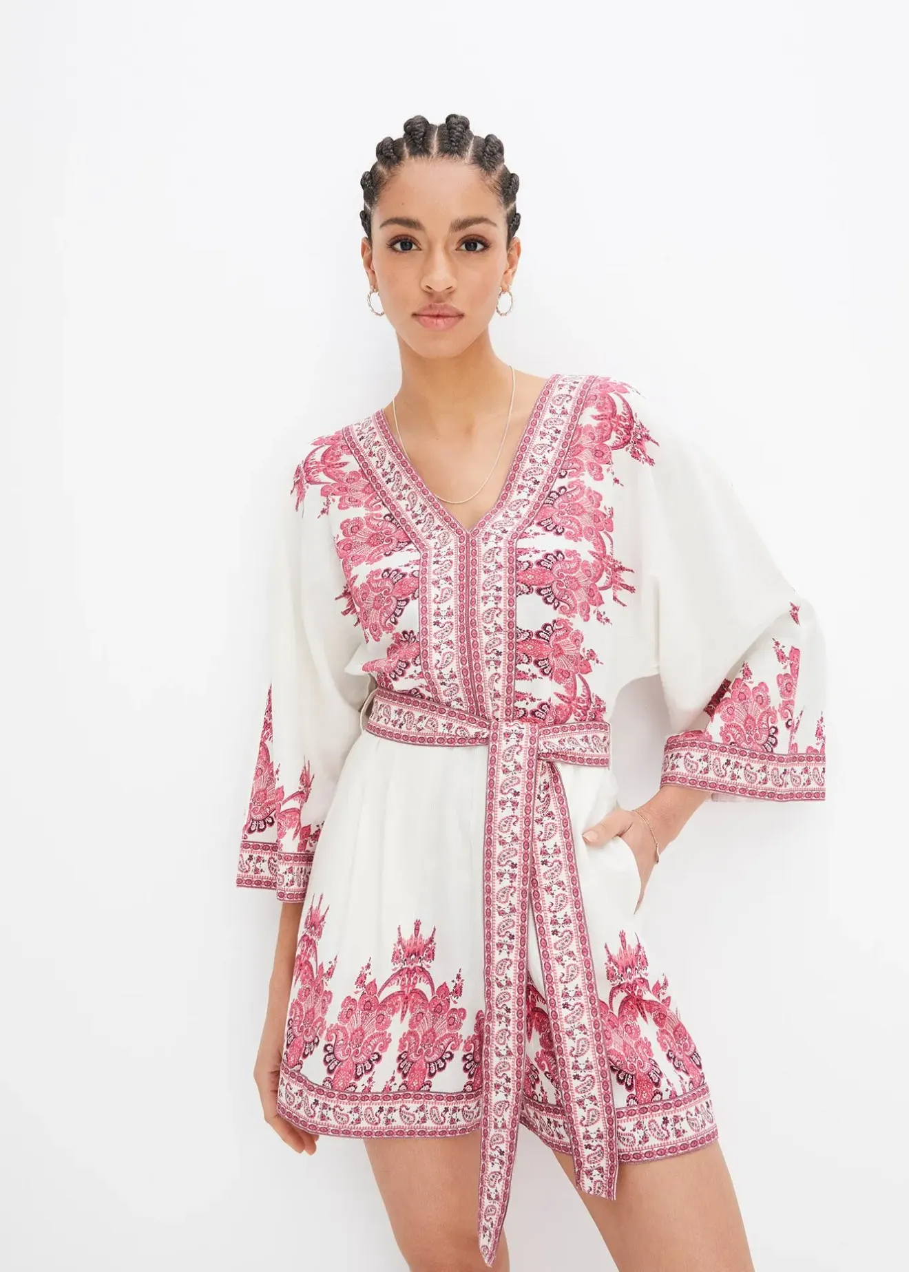 Femme bonprix Combinaisons|Combi short avec lin