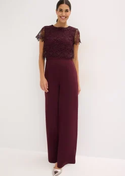 Femme bonprix Mode Festive|Combinaisons|Combinaison douce en matière néoprène avec dentelle