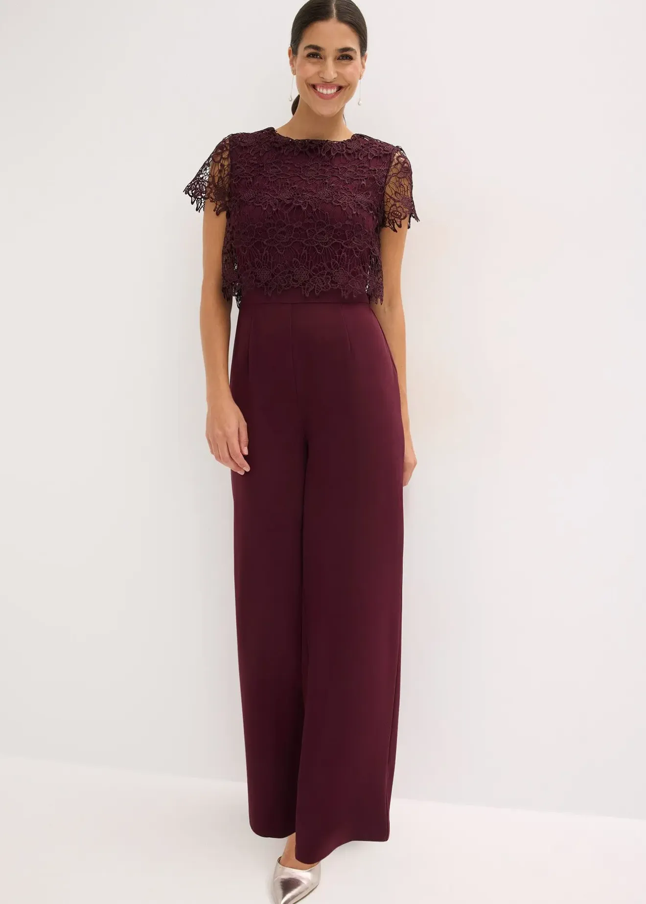 Femme bonprix Mode Festive|Combinaisons|Combinaison douce en matière néoprène avec dentelle