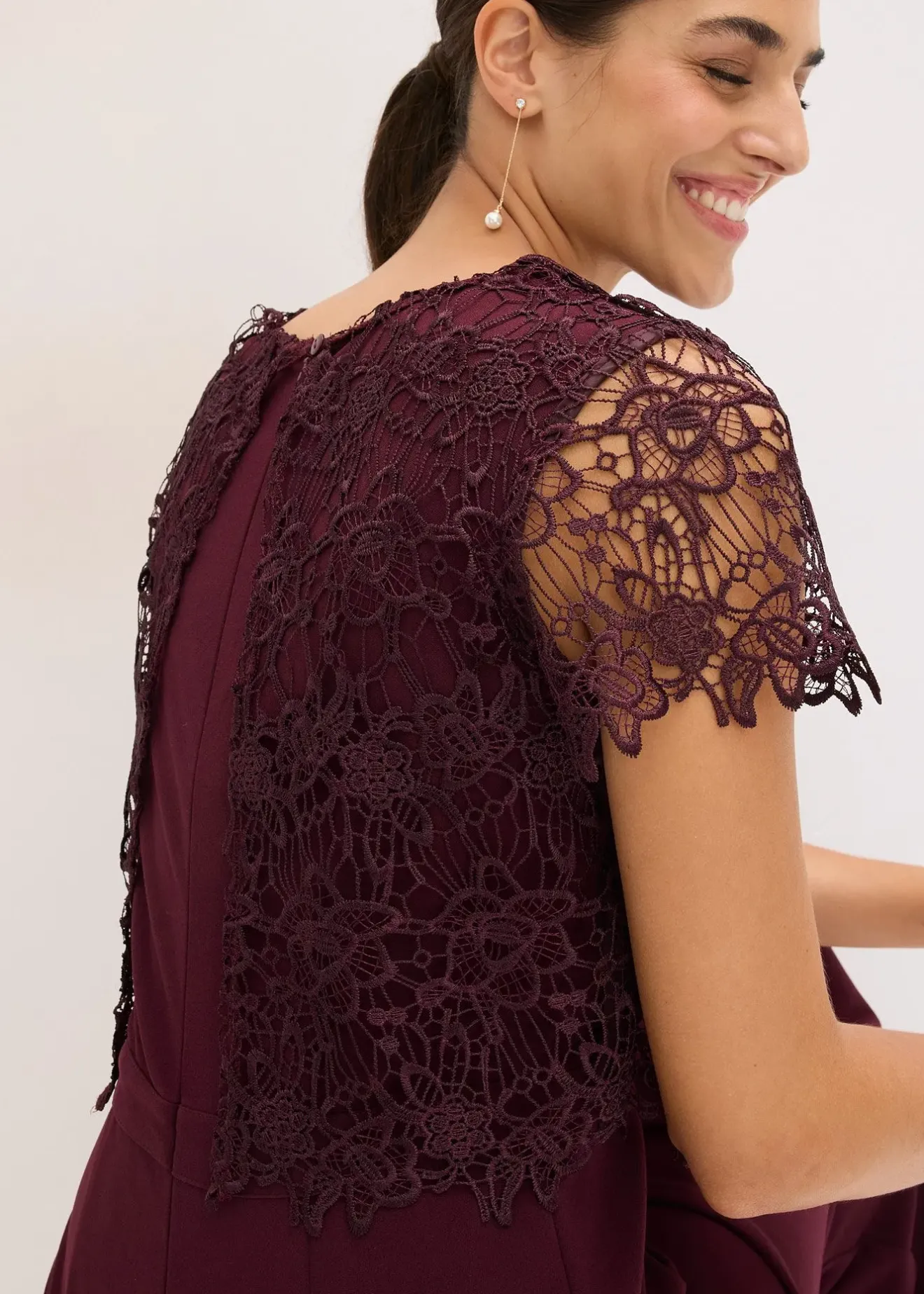 Femme bonprix Mode Festive|Combinaisons|Combinaison douce en matière néoprène avec dentelle