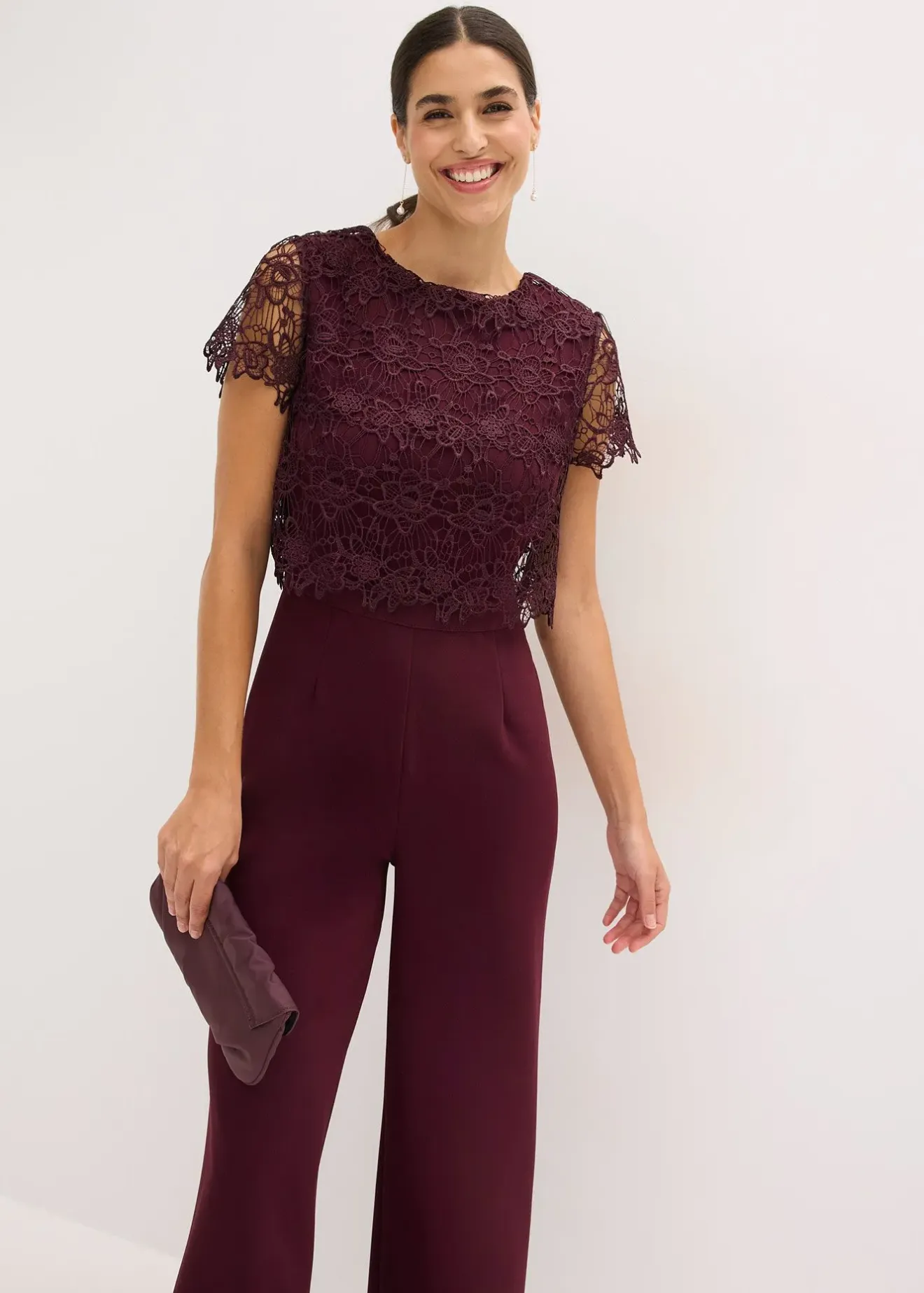 Femme bonprix Mode Festive|Combinaisons|Combinaison douce en matière néoprène avec dentelle