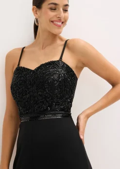 bonprix Combinaison en crêpe texturé avec perles brodées|Femme Mode Festive|Combinaisons