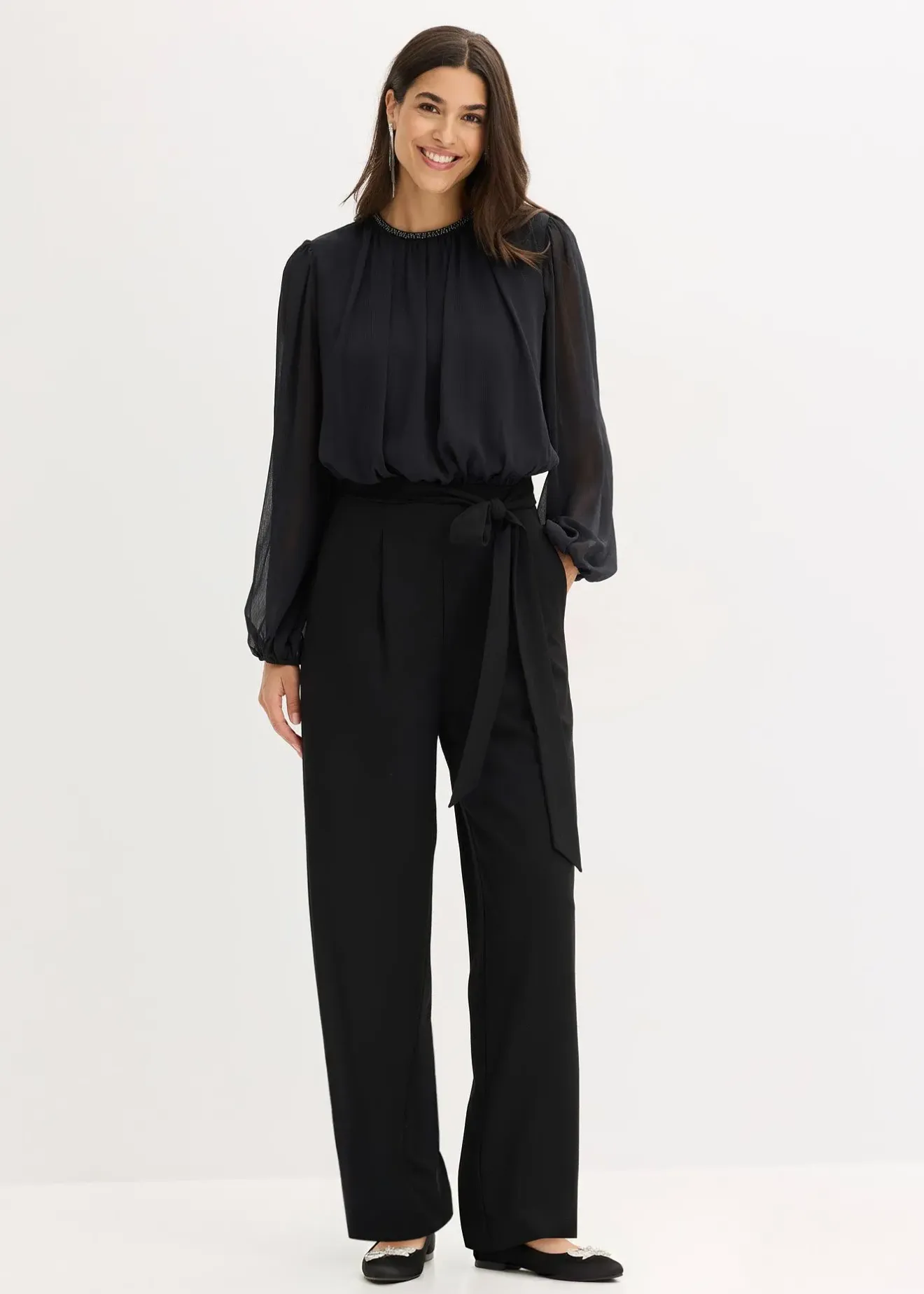 Femme bonprix Combinaisons|Combinaison en mousseline avec strass