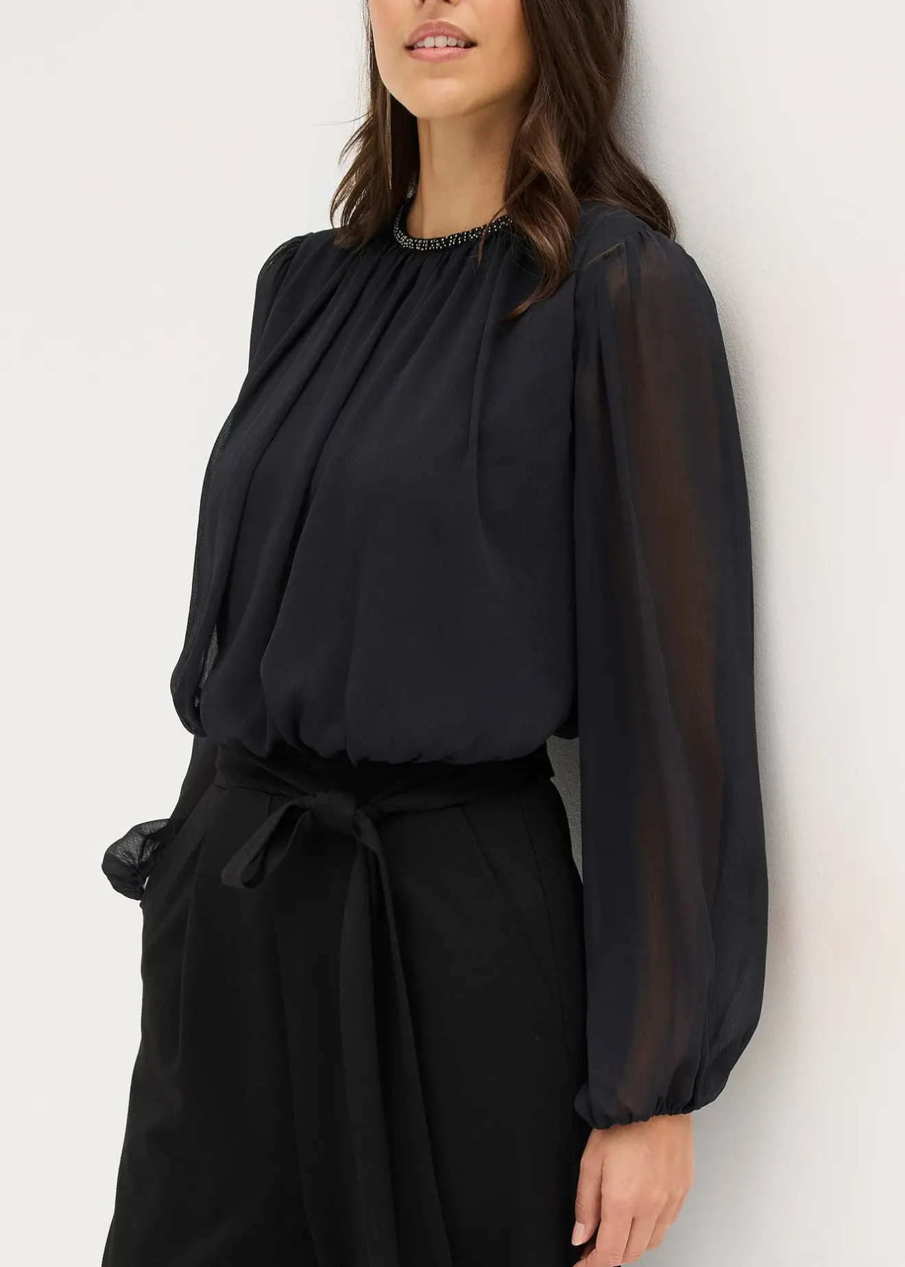 Femme bonprix Combinaisons|Combinaison en mousseline avec strass