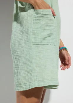 Femme bonprix Vêtements De Plage|Combinaisons|Combishort de plage en gaze de coton