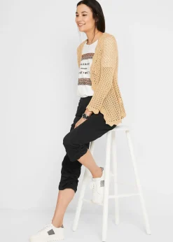 bonprix Corsaire à empiècement taille confortable et fronces|Femme Pantalons