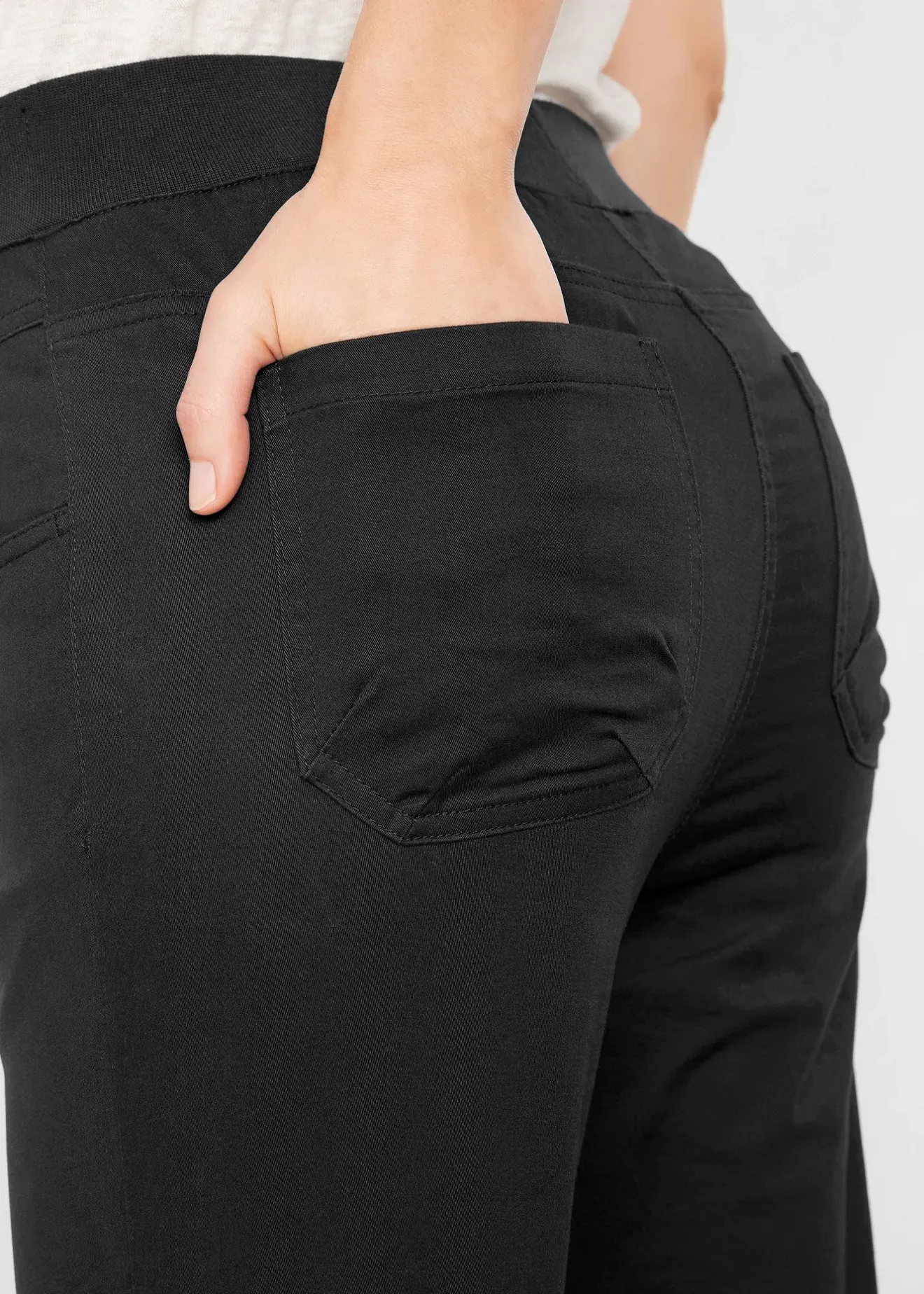 bonprix Corsaire à empiècement taille confortable et fronces|Femme Pantalons