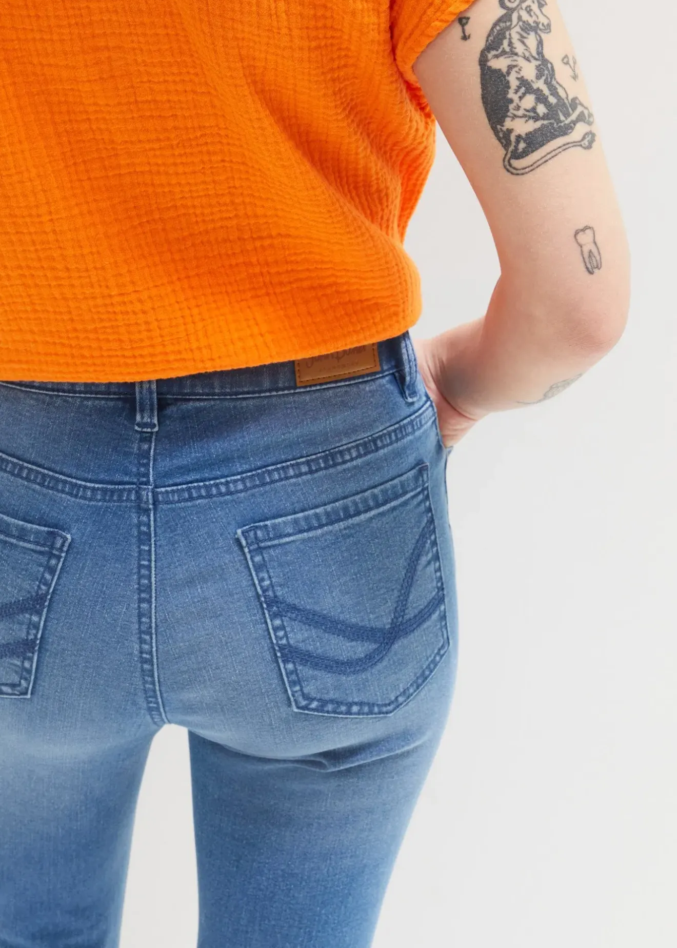 Femme bonprix Jeans|Corsaire en jean extensible