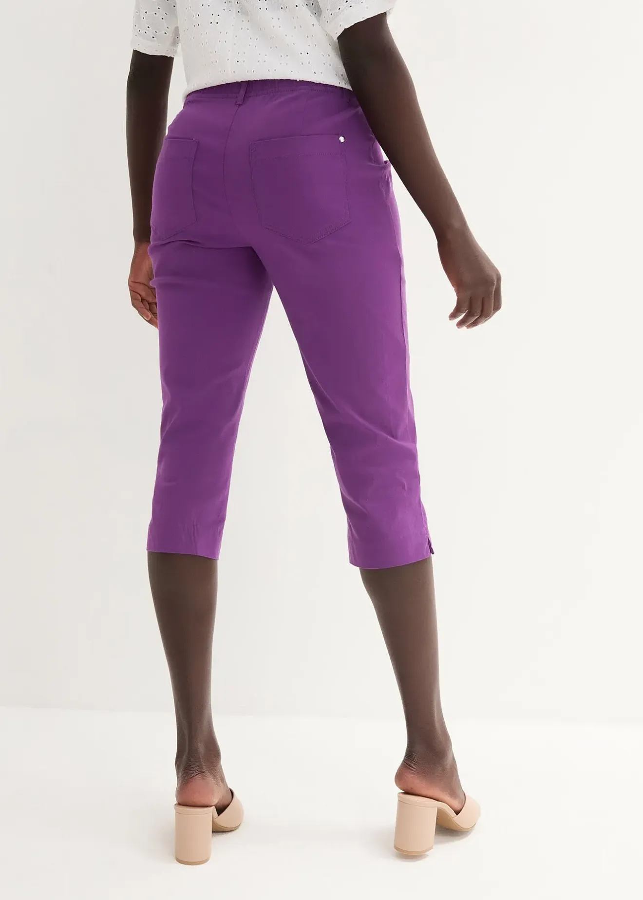 bonprix Corsaire extensible à taille élastiquée|Femme Pantalons