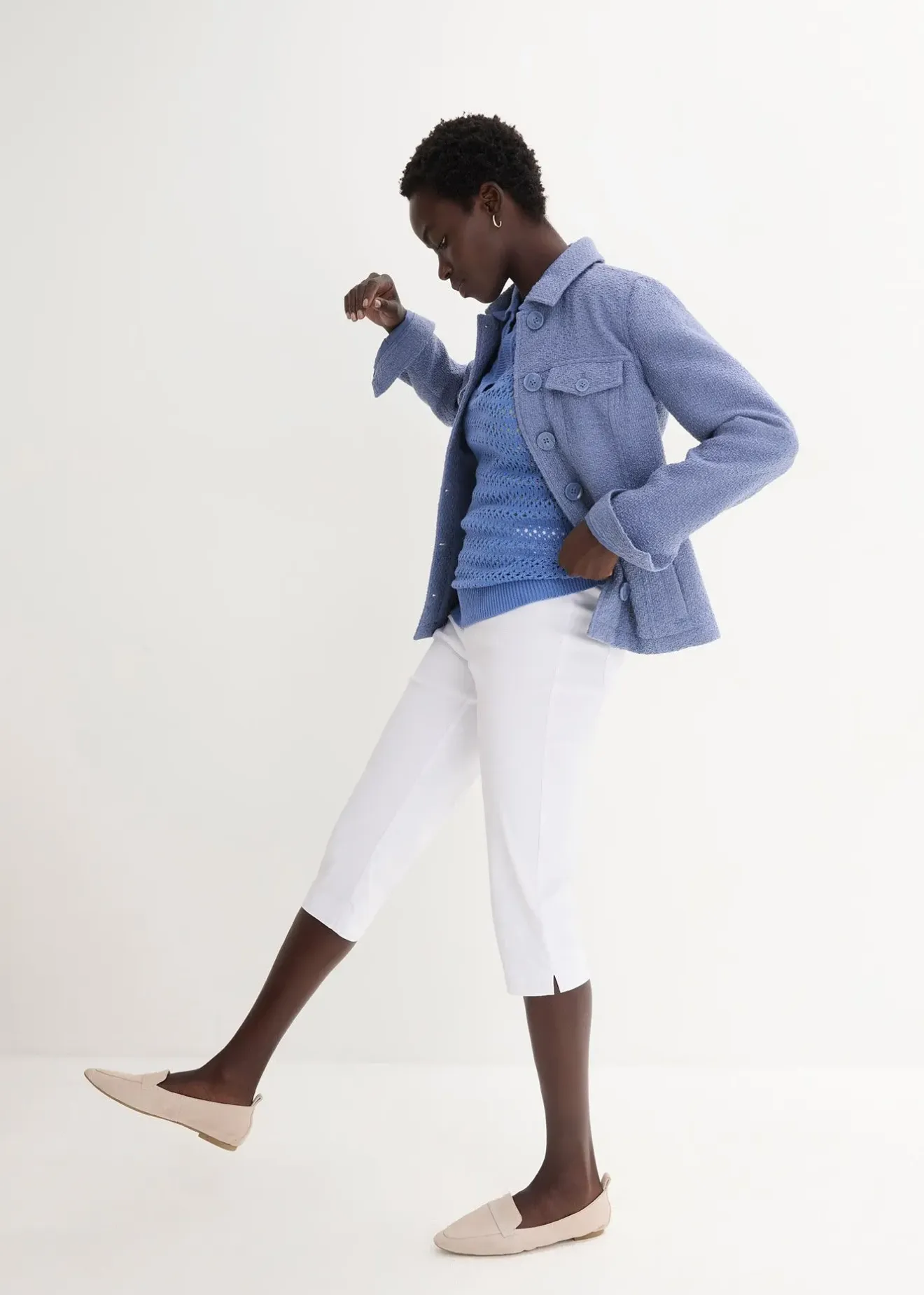 bonprix Corsaire extensible à taille élastiquée|Femme Pantalons