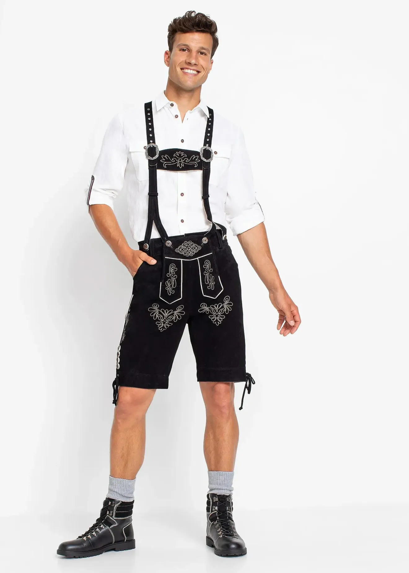 bonprix Culotte courte bavaroise en cuir Regular Fit|Homme Shorts|Pantalons