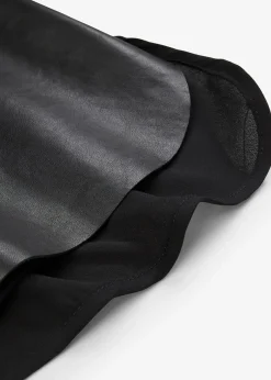 bonprix Débardeur avec devant en cuir nappa d’agneau|Femme Premium|T-Shirts & Tops