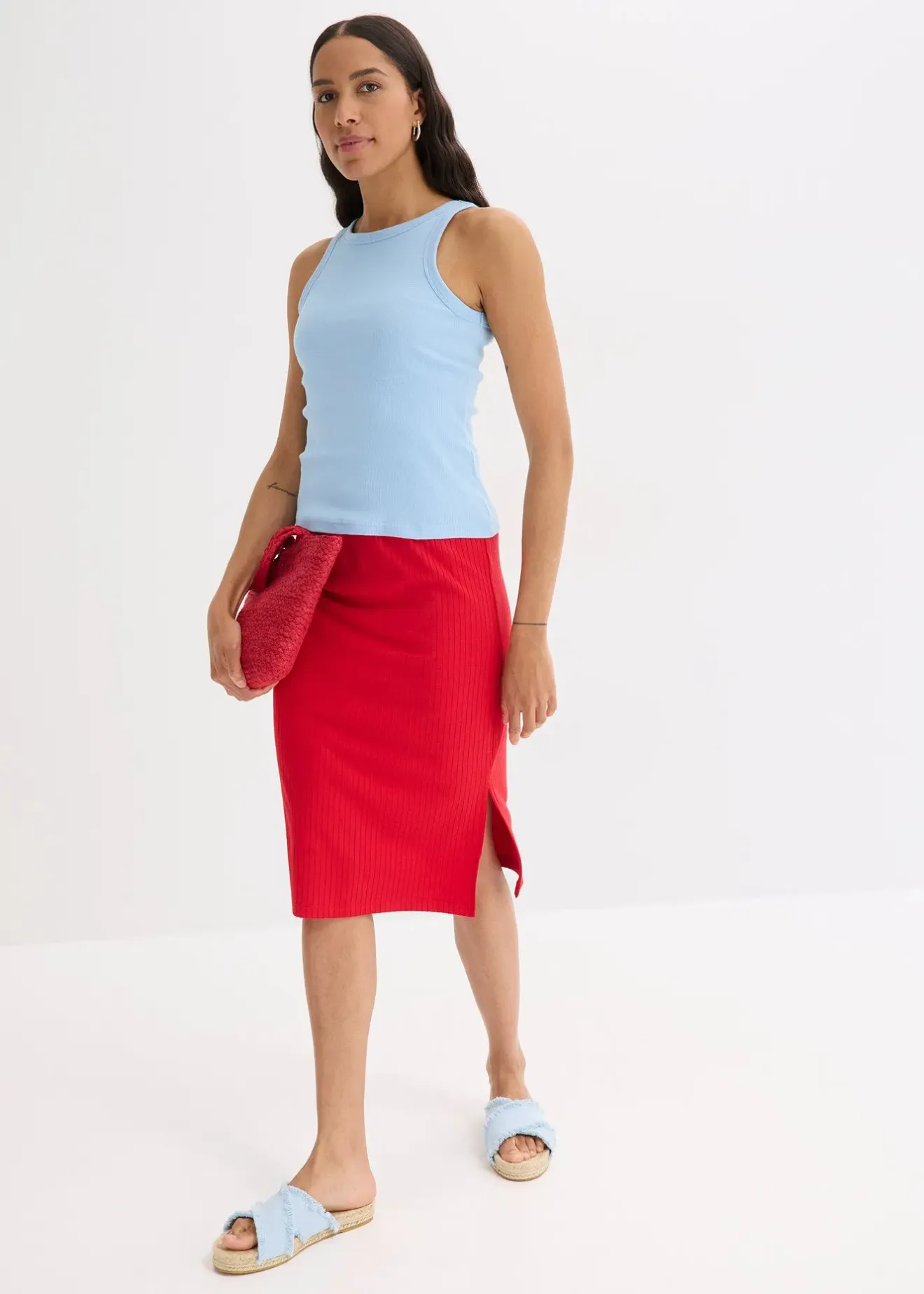 Femme bonprix Tricots De Peau|Basiques|Débardeur côtelé