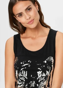 bonprix Débardeur long à logo imprimé|Femme T-Shirts & Tops