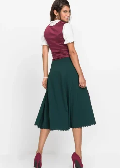 bonprix Dirndl à tablier en satin brodé (ens. 2 pces)|Femme Tailles Petite|Robes