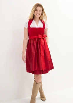 bonprix Dirndl avec corsage en velours et tablier en satin|Femme Robes