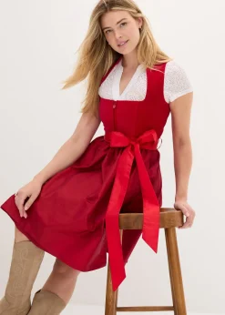 bonprix Dirndl avec corsage en velours et tablier en satin|Femme Robes