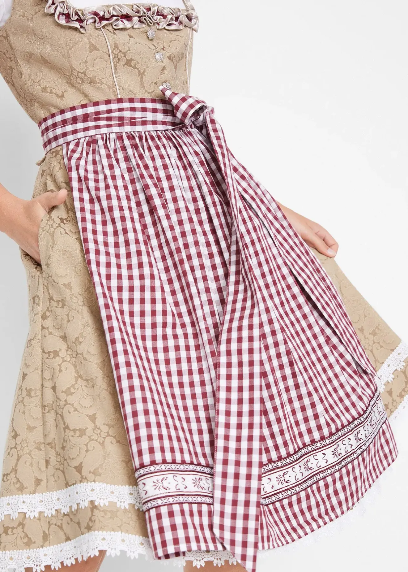 bonprix Dirndl avec tablier, longueur genou (ens. 2 pces)|Femme Robes