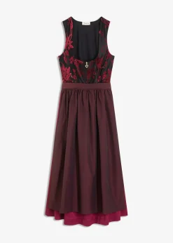 Femme bonprix Robes|Dirndl avec velours en longueur midi (ens. 2 pces)