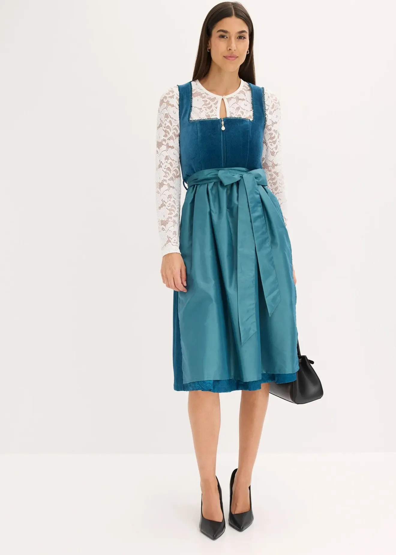 bonprix Dirndl avec velours en longueur midi (ens. 2 pces)|Femme Robes