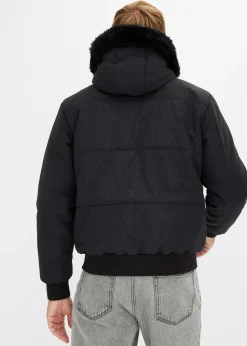 bonprix Doudoune courte à capuche avec bordure sherpa|Homme Vestes